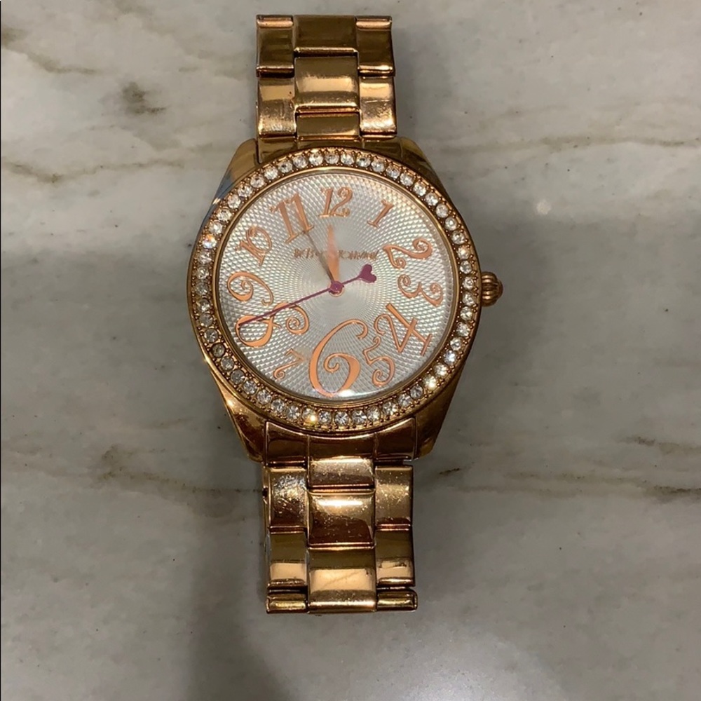 Betsey Johnson rose gold large face watch